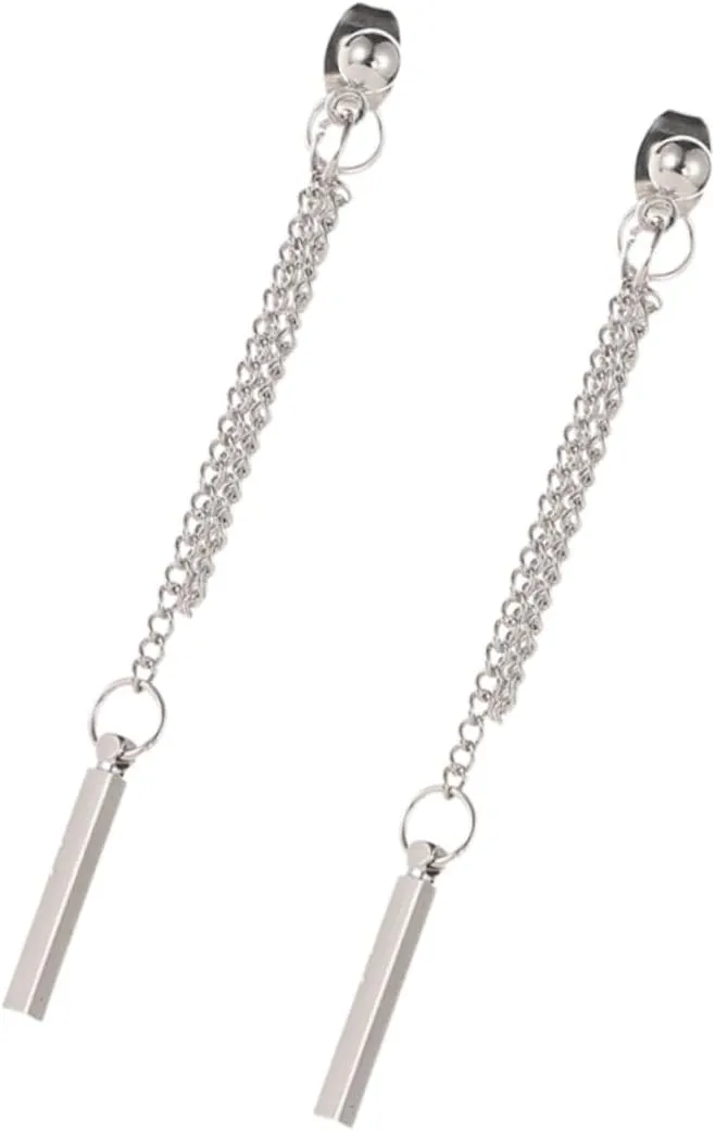 CLISPEED 1 Pair Long Tassel Earrings for Women Minimalist Ear Dangle Jewelry Elegant Silver Ear Drops Occasion Distinctive Fashion Accessory present Idea
