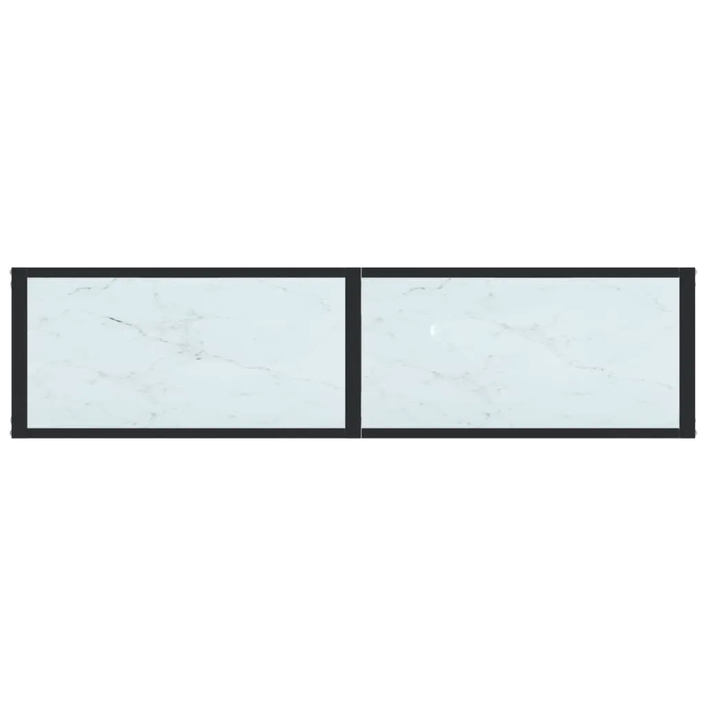 Console Table White Marble 140x35x75.5cm Tempered Glass