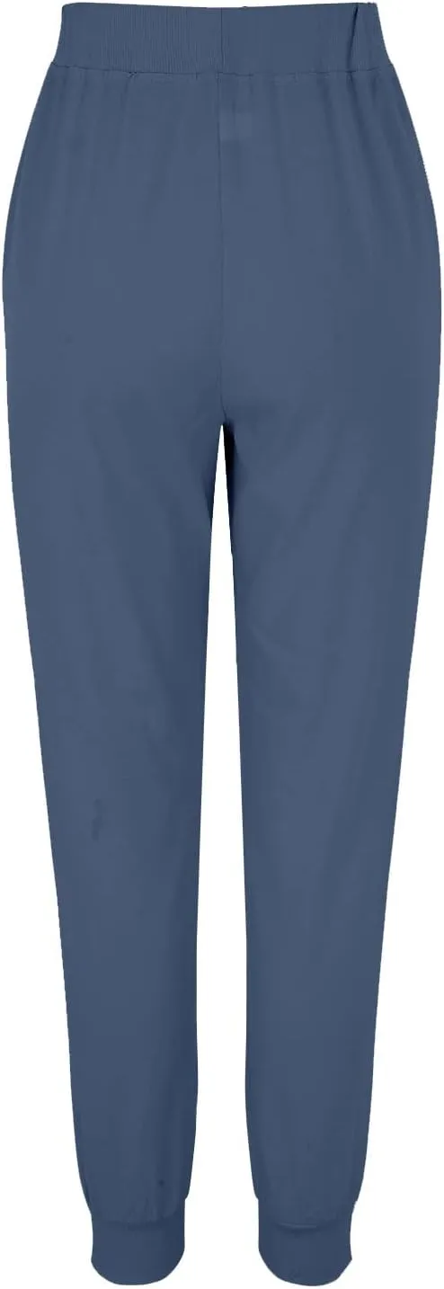Cotton Linen Pants Women Breathable Comfy Solid Color Palazzo Pants Casual Trendy Elastic Waist Trousers with Pockets
