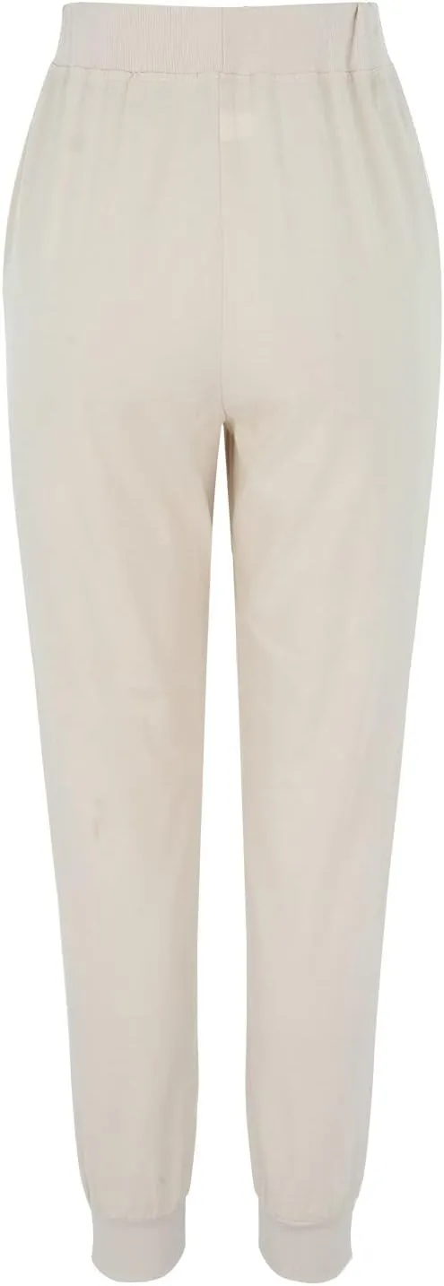 Cotton Linen Pants Women Breathable Comfy Solid Color Palazzo Pants Casual Trendy Elastic Waist Trousers with Pockets