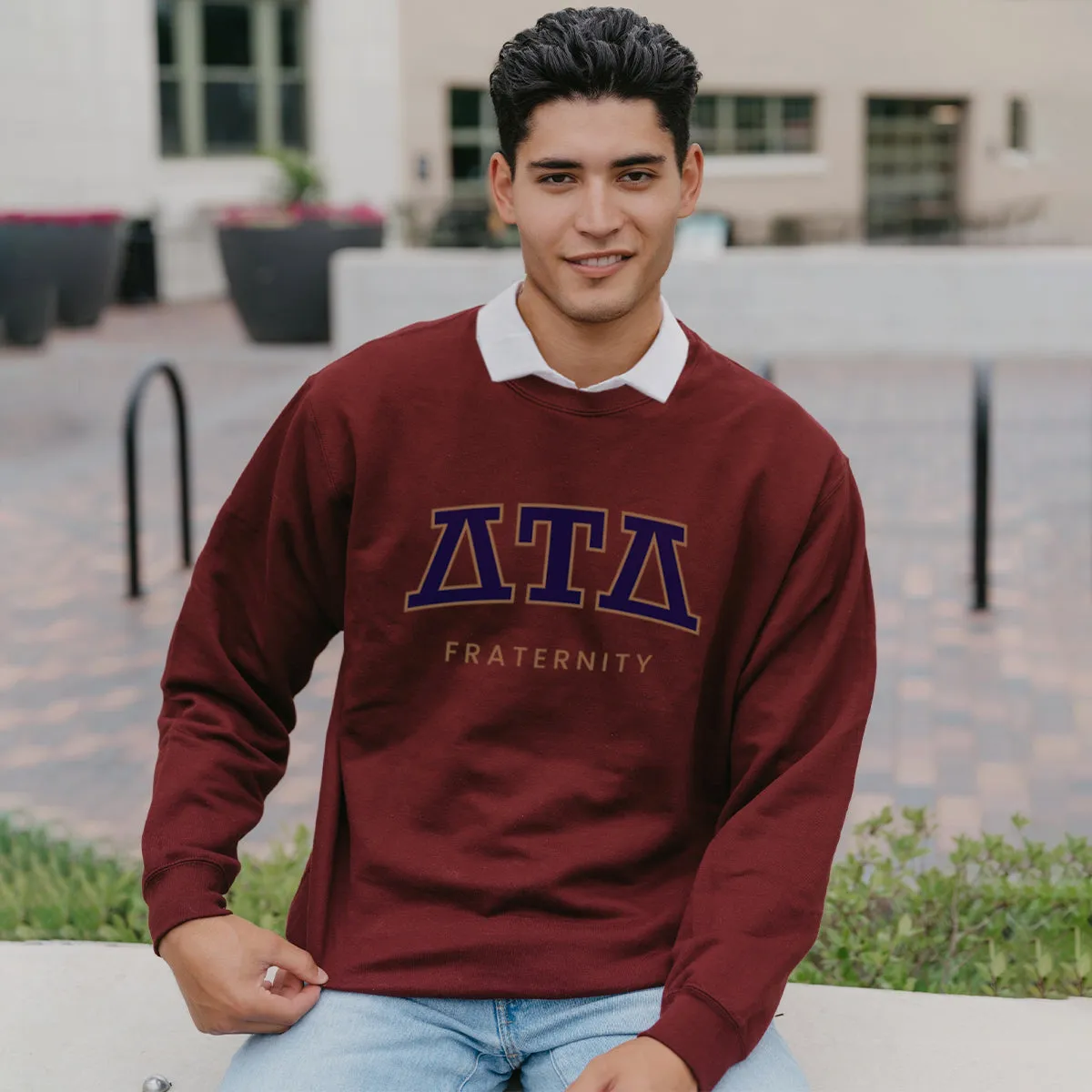 Delt Maroon Old School Crewneck