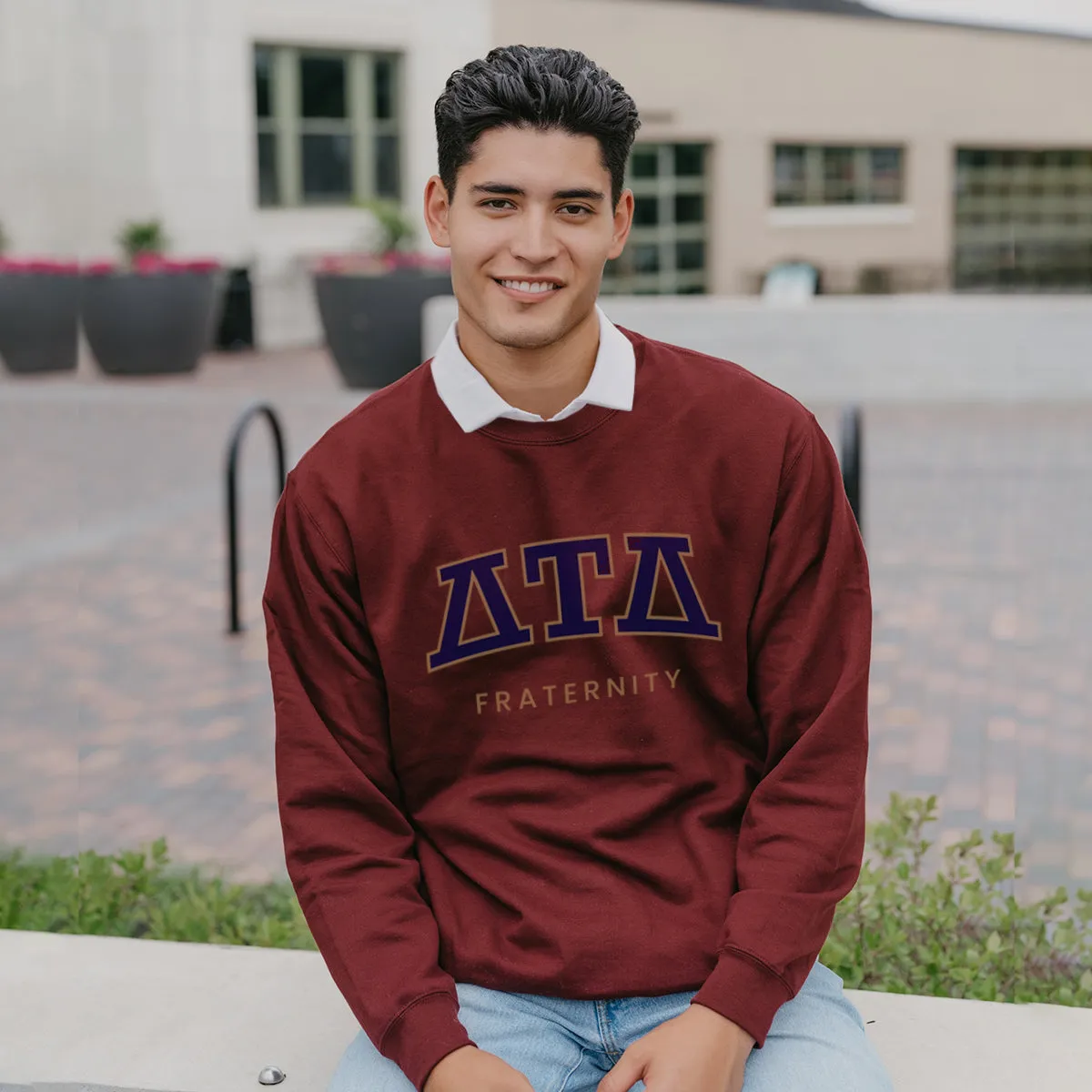 Delt Maroon Old School Crewneck