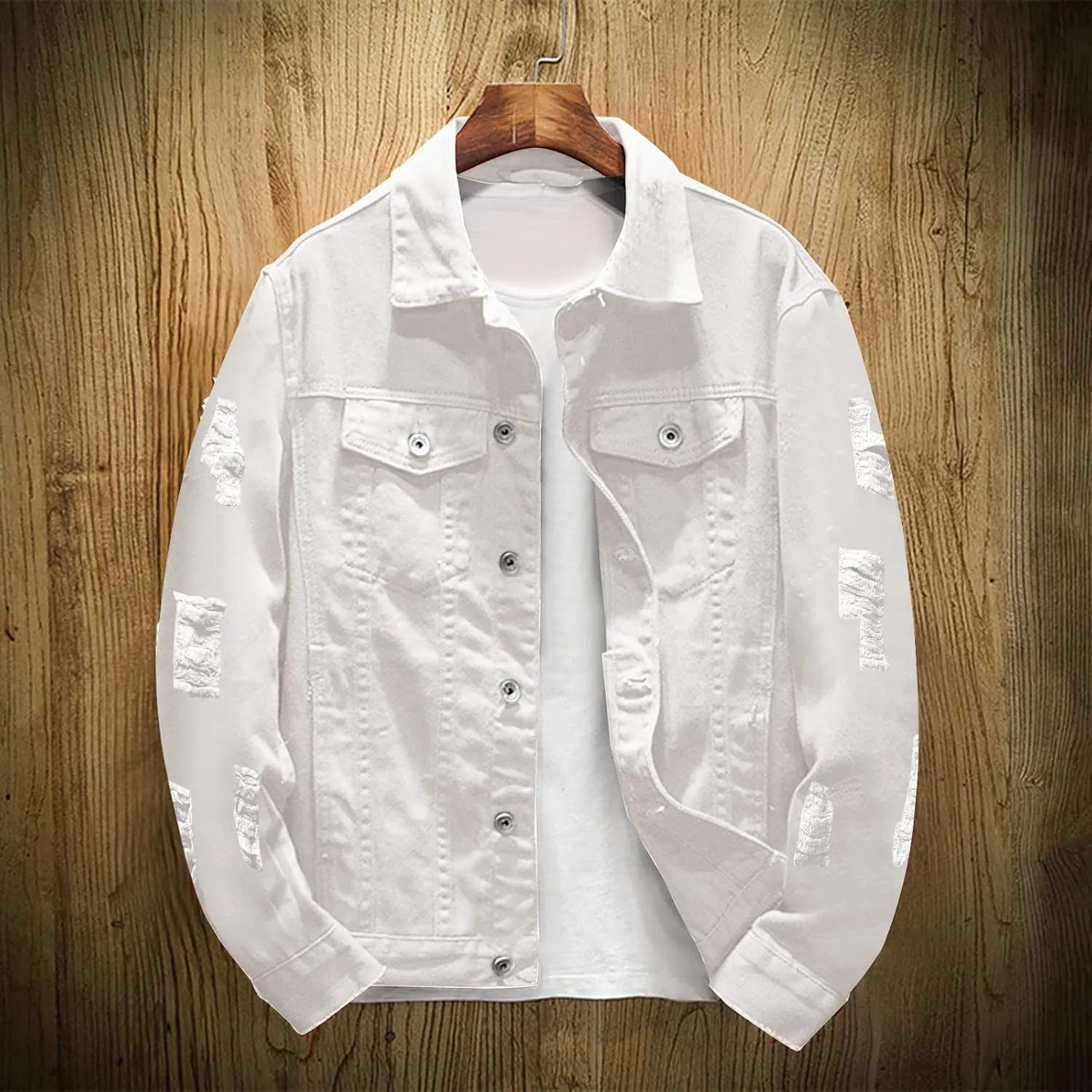 Denim Jacket Men Jackets For Men Fashion Slim Fit Long Sleeve Comfortable And High Performance Casual Jean Jacket