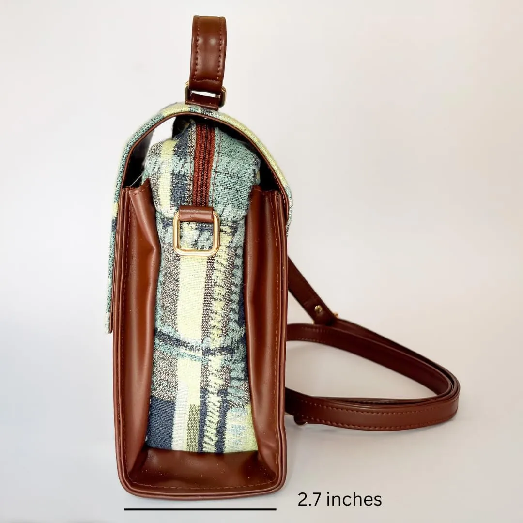Designer Vegan Leather Handbag for Women Tan Brown Crossbody Tote and Shoulder Bag Medium Size Purse