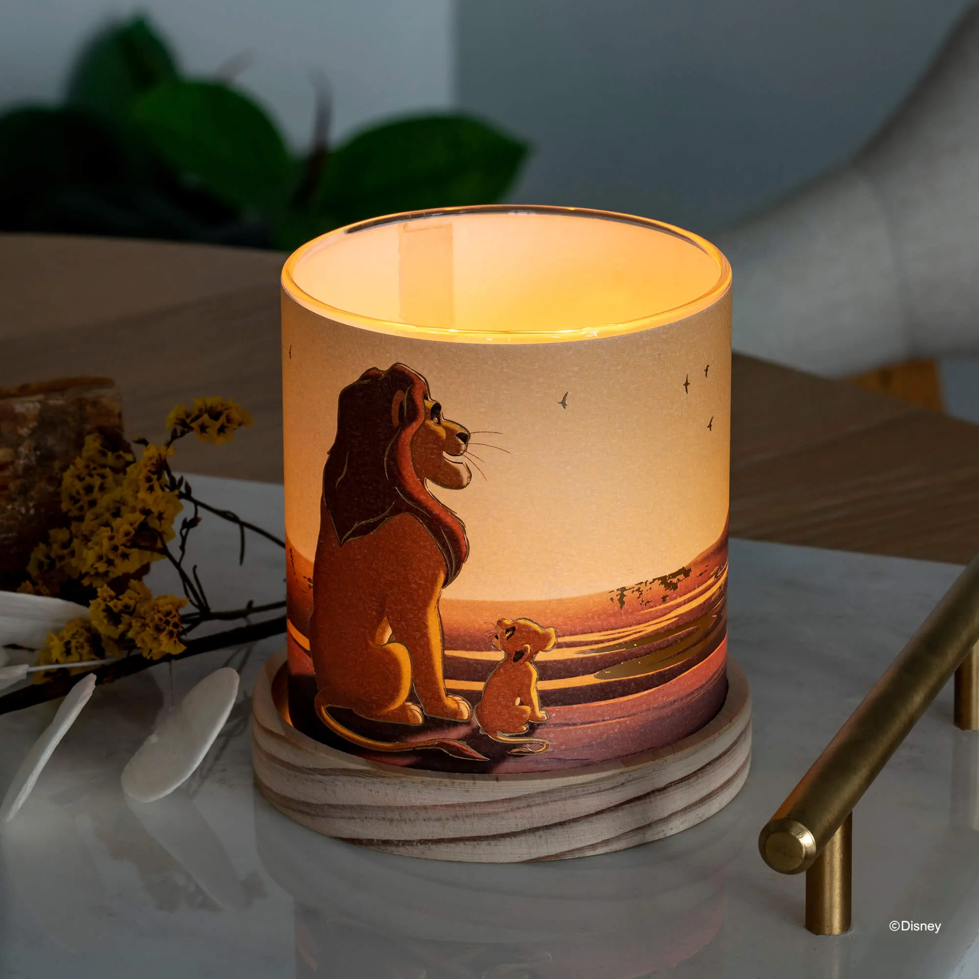 Disney Mini Glass Lantern Simba & Mufasa