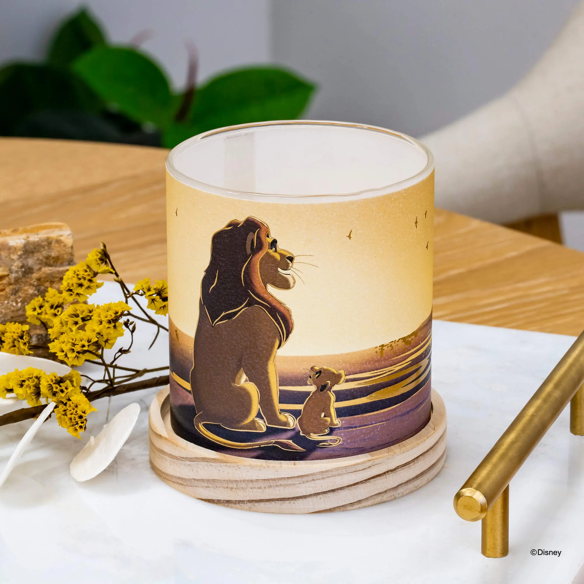 Disney Mini Glass Lantern Simba & Mufasa