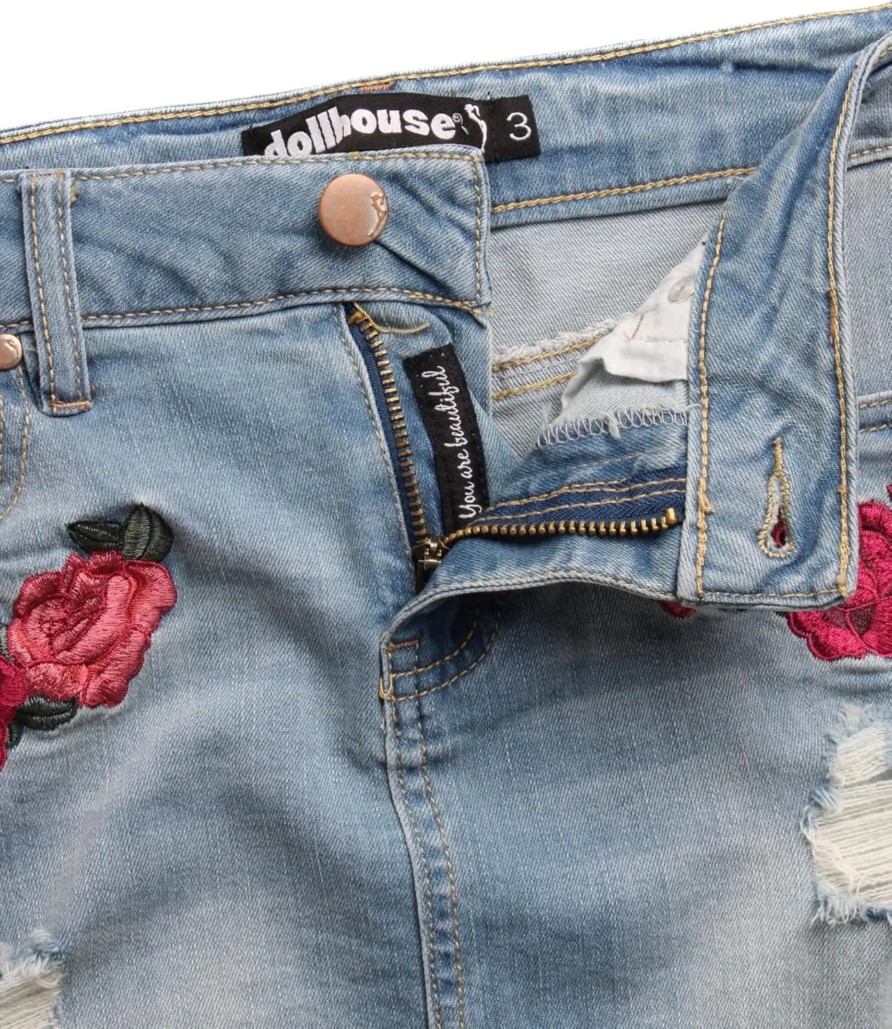 dollhouse Women's Skirt - Casual Denim Skirt with Pockets - Mini or Maxi Jean Skirt for Women (1-13)