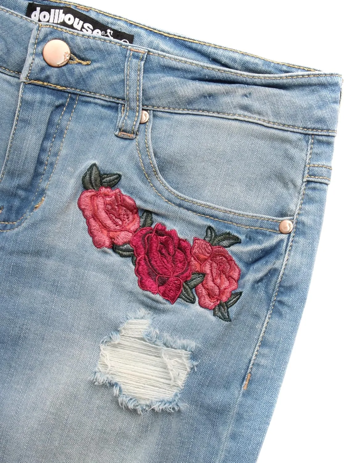 dollhouse Women's Skirt - Casual Denim Skirt with Pockets - Mini or Maxi Jean Skirt for Women (1-13)