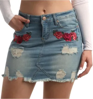 dollhouse Women's Skirt - Casual Denim Skirt with Pockets - Mini or Maxi Jean Skirt for Women (1-13)