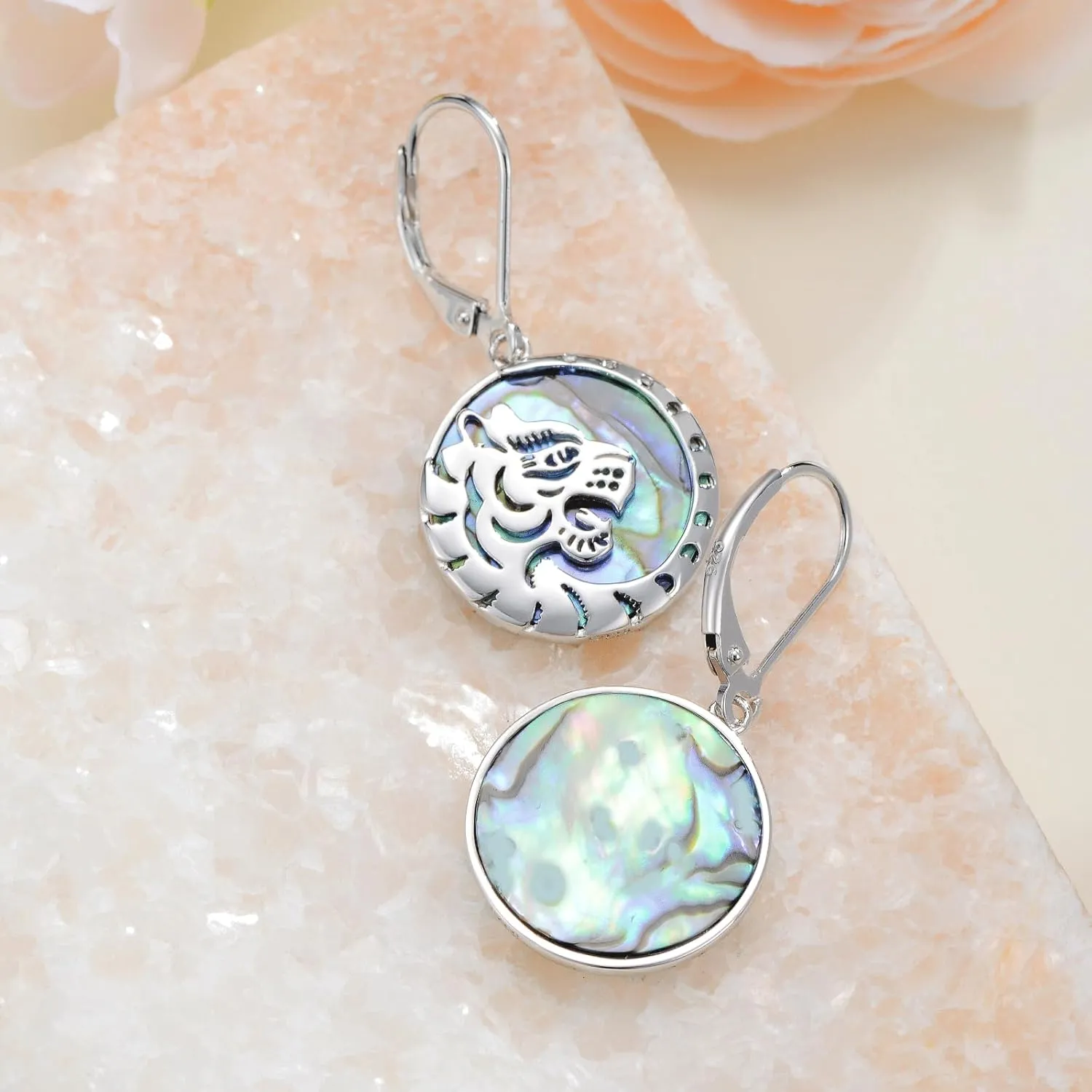 Dove/Bunny/Cat/Teddy/Beetle/Hummingbird/Tiger Earrings 925 Sterling Silver Dangle Leverback Earrings Animal Jewelry Gifts for Women
