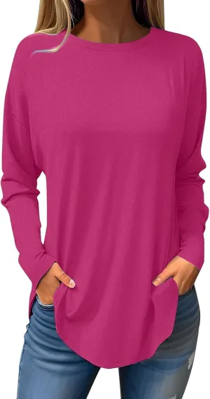 DuDubaby Sweatshirt for Women Long Sleeve Shirts Cute Retro Floral Print Round Neck Sweatshirt Lightweight Office Pullover