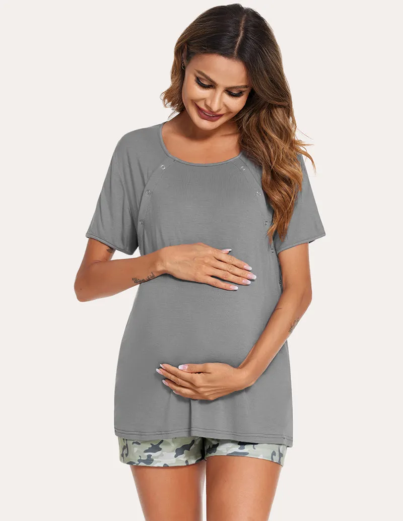 Ekouaer Soft Breastfeeding Pajama Set (US Only)