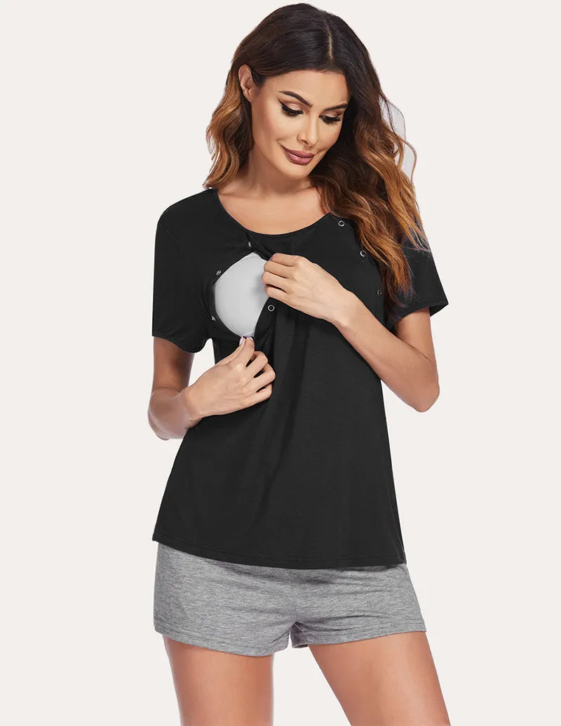 Ekouaer Soft Breastfeeding Pajama Set (US Only)