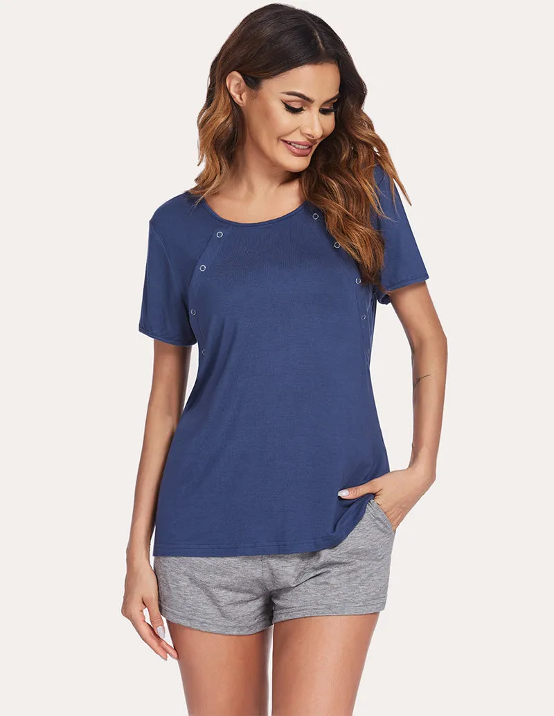 Ekouaer Soft Breastfeeding Pajama Set (US Only)