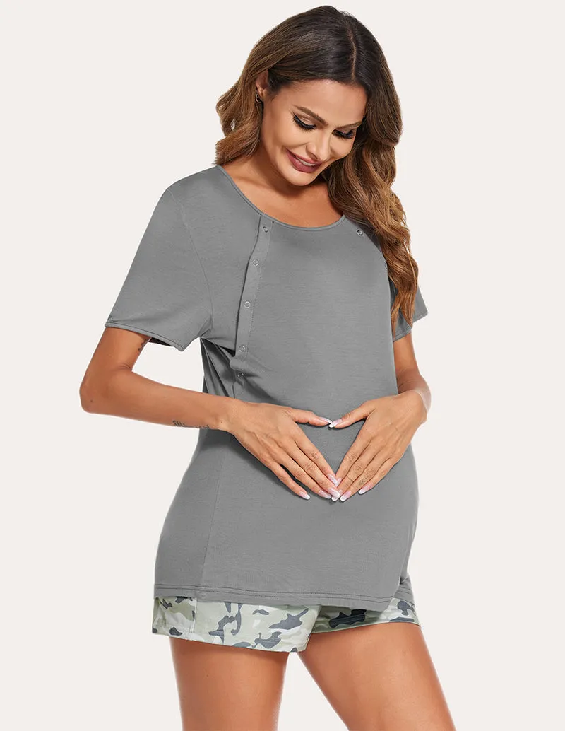 Ekouaer Soft Breastfeeding Pajama Set (US Only)