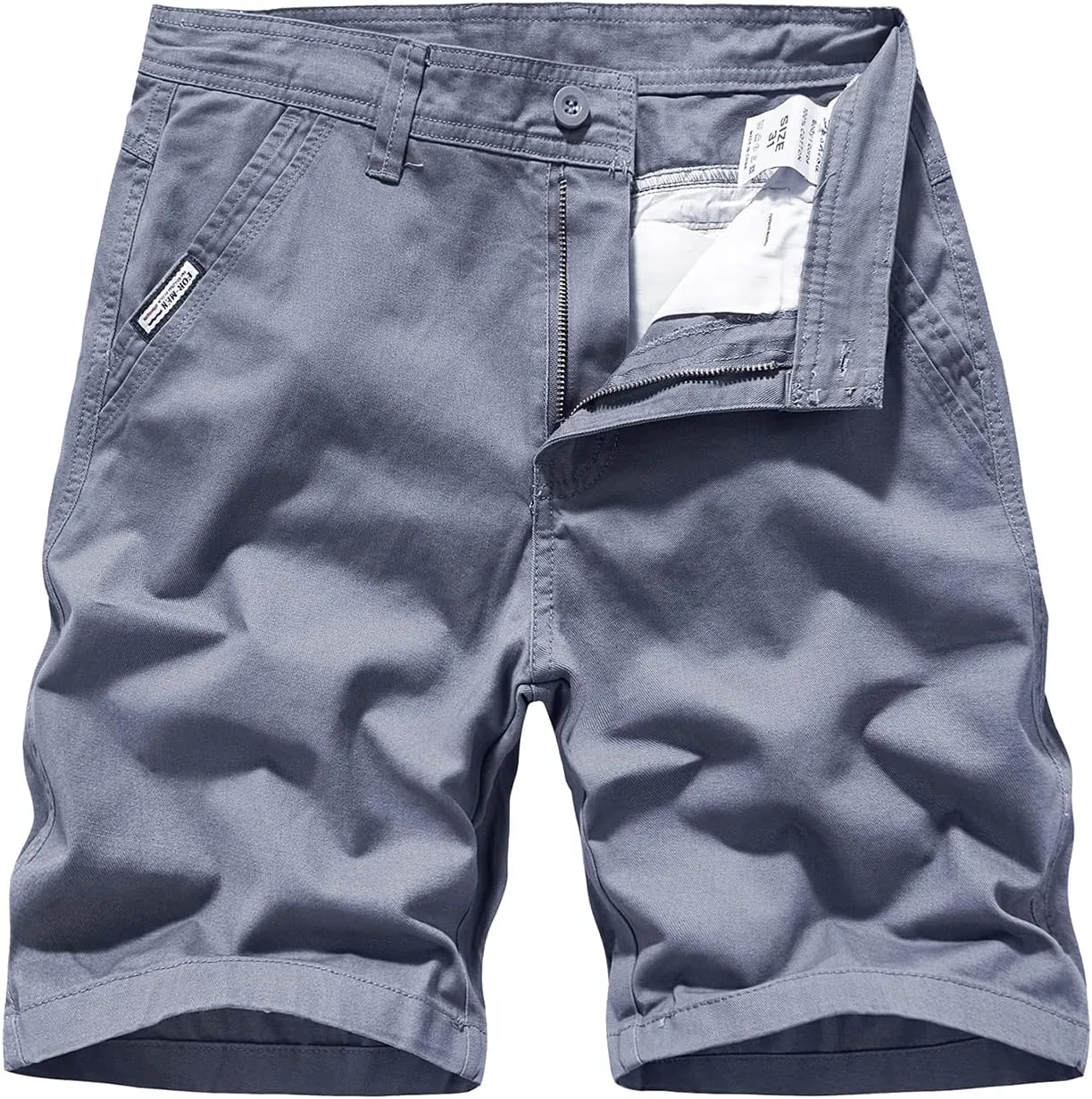 EXEKE Men's Slim-Fit 9" Flat Front Chino Shorts