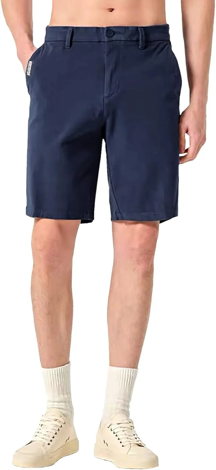 EXEKE Men's Slim-Fit 9" Flat Front Chino Shorts