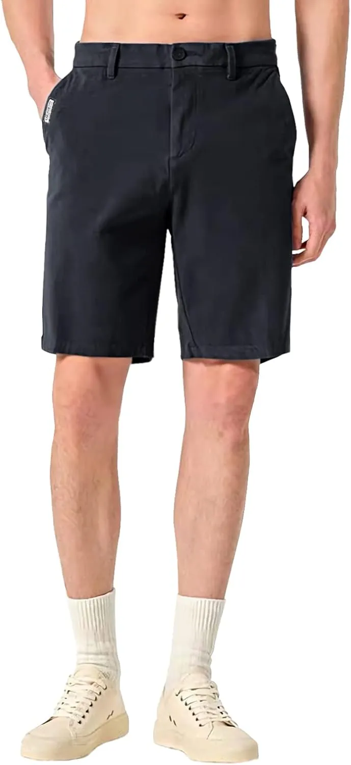 EXEKE Men's Slim-Fit 9" Flat Front Chino Shorts