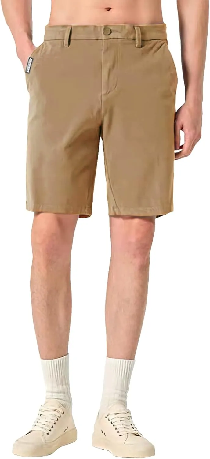EXEKE Men's Slim-Fit 9" Flat Front Chino Shorts