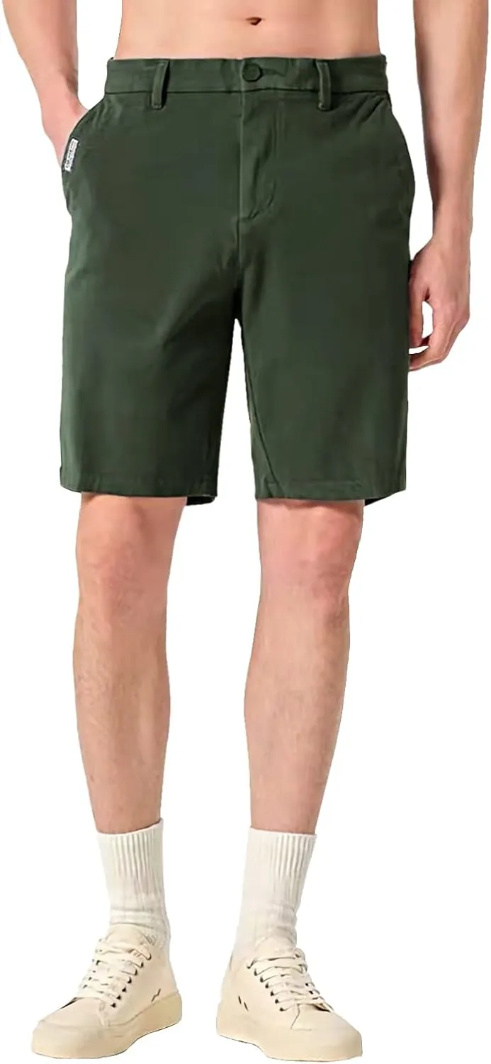EXEKE Men's Slim-Fit 9" Flat Front Chino Shorts