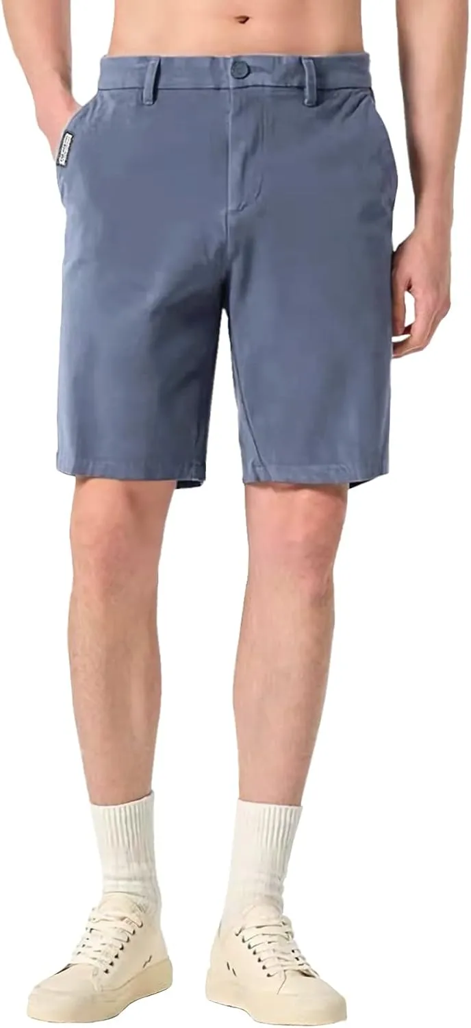 EXEKE Men's Slim-Fit 9" Flat Front Chino Shorts