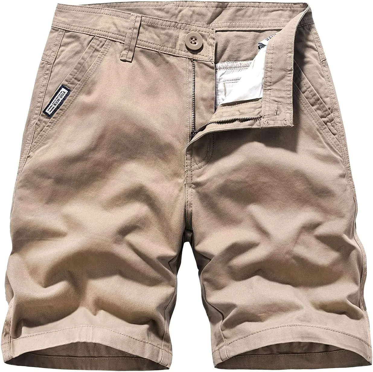 EXEKE Men's Slim-Fit 9" Flat Front Chino Shorts
