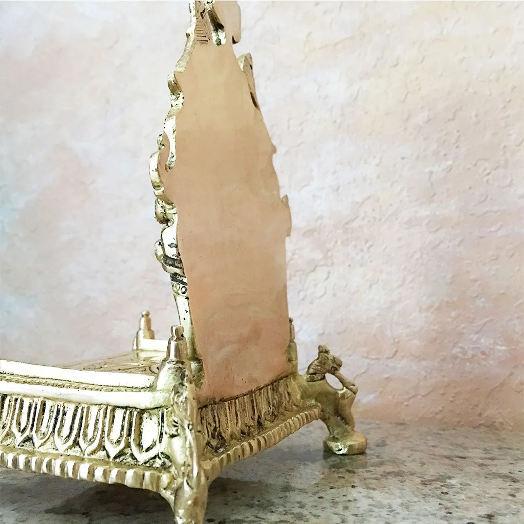 Fancy Brass Vyasasana (Seat)-With Chakra-7 Inch