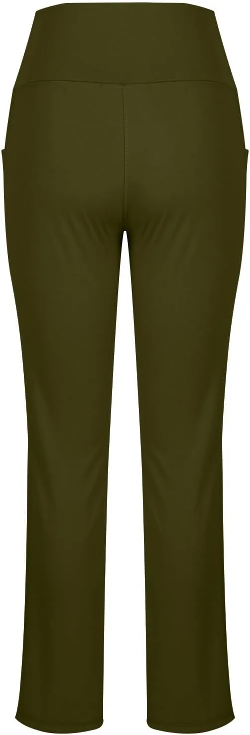 Flare Yoga Pants for Women Butt Lifting Flare Leggings Tummy Control Wide Leg Flared Yoga Sweatpants with Pockets