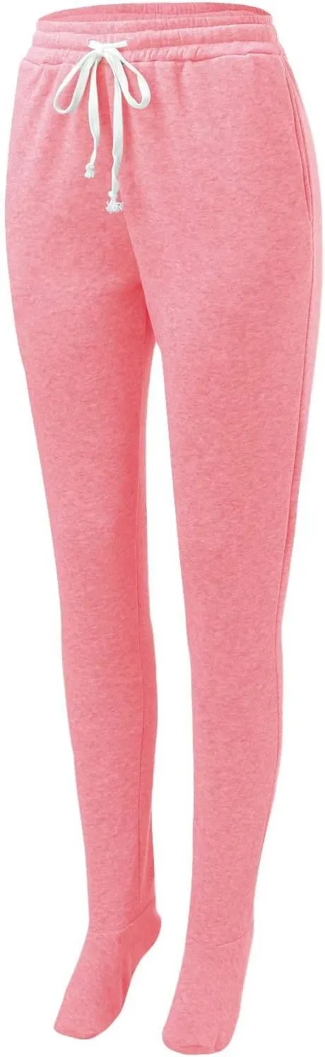 Footed Sweatpants for Women Classic High Waisted Loose Fit Casual Trousers Pockets Drawstring Pajama Pants for Women
