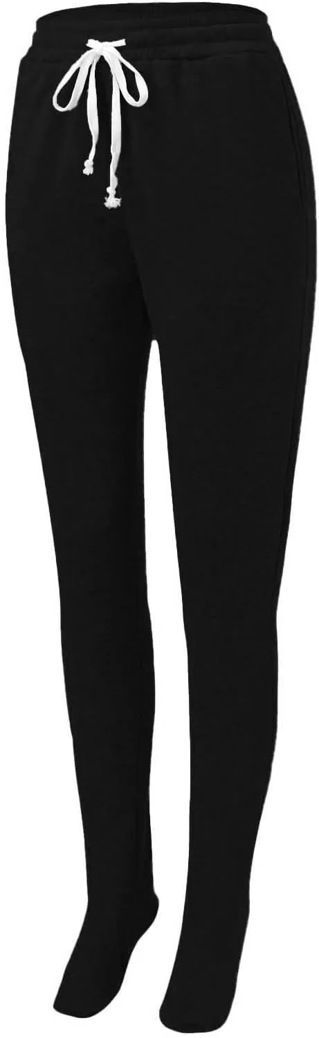 Footed Sweatpants for Women Classic High Waisted Loose Fit Casual Trousers Pockets Drawstring Pajama Pants for Women
