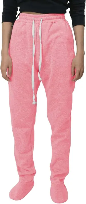 Footed Sweatpants for Women Classic High Waisted Loose Fit Casual Trousers Pockets Drawstring Pajama Pants for Women