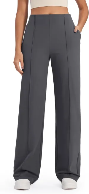 G4Free Wide Leg Pants for Women Yoga Pants with Pockets Stretchy Business Casual Dress Pants Loose Petite/Regular/Tall