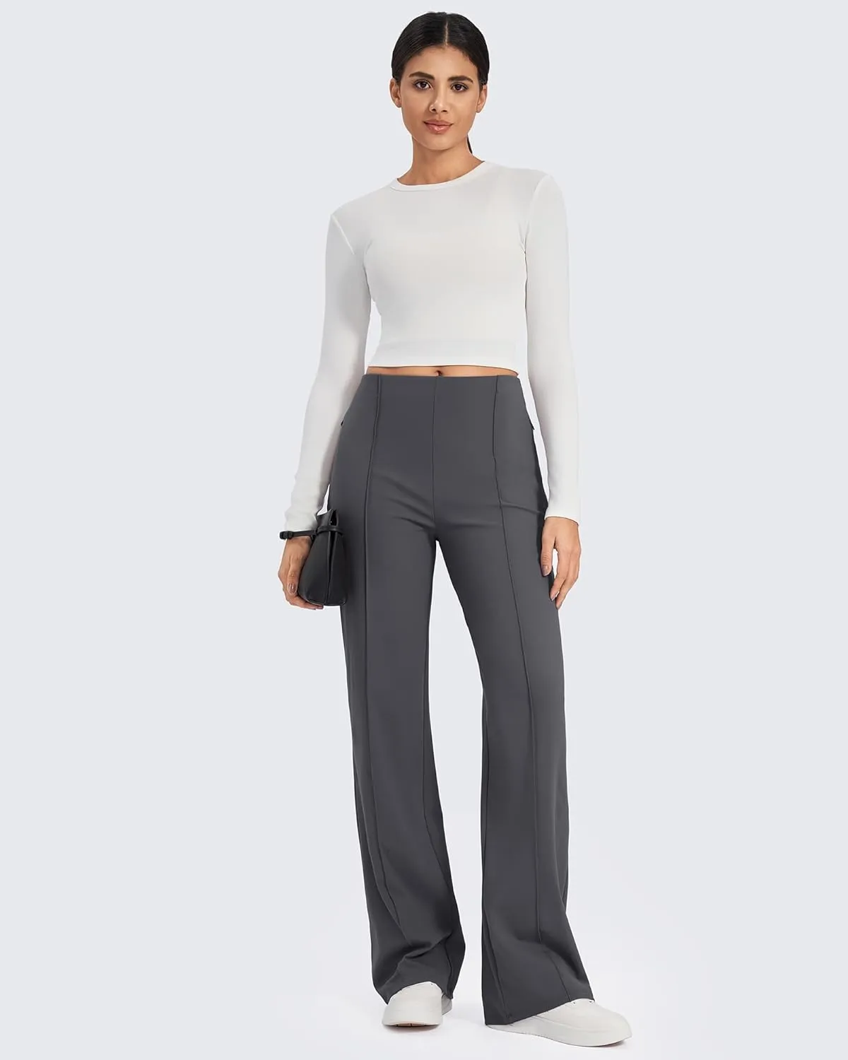 G4Free Wide Leg Pants for Women Yoga Pants with Pockets Stretchy Business Casual Dress Pants Loose Petite/Regular/Tall
