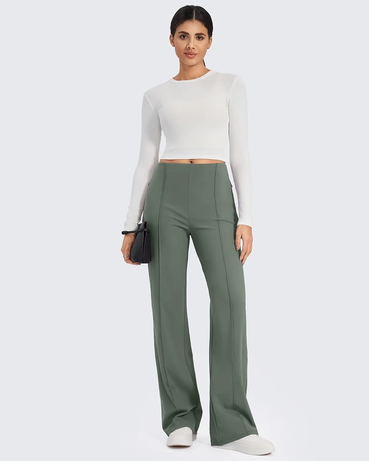 G4Free Wide Leg Pants for Women Yoga Pants with Pockets Stretchy Business Casual Dress Pants Loose Petite/Regular/Tall