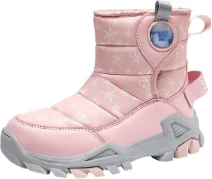 Girls Boys Snow Boots Outdoor Warm Comfortable Non Slip Mid Calf Padded Small Big Kids Winter Shoes for Toddler Girls