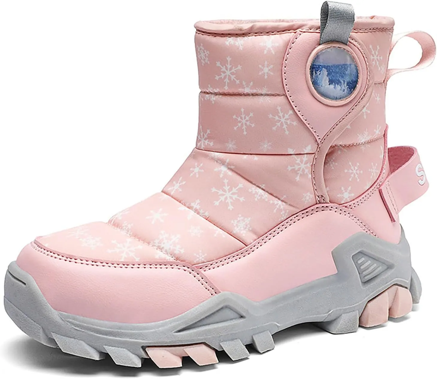 Girls Boys Snow Boots Outdoor Warm Comfortable Non Slip Mid Calf Padded Small Big Kids Winter Shoes for Toddler Girls