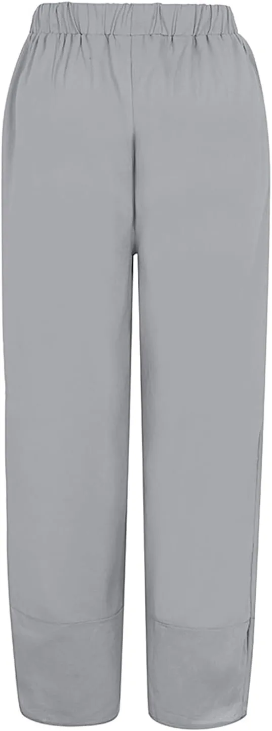 GOFULY Lounge Pants Women Casual Elastic Waist Sumemr Pants Straight Wide Leg High Waisted with Pockets 2025 Slacks Clothes