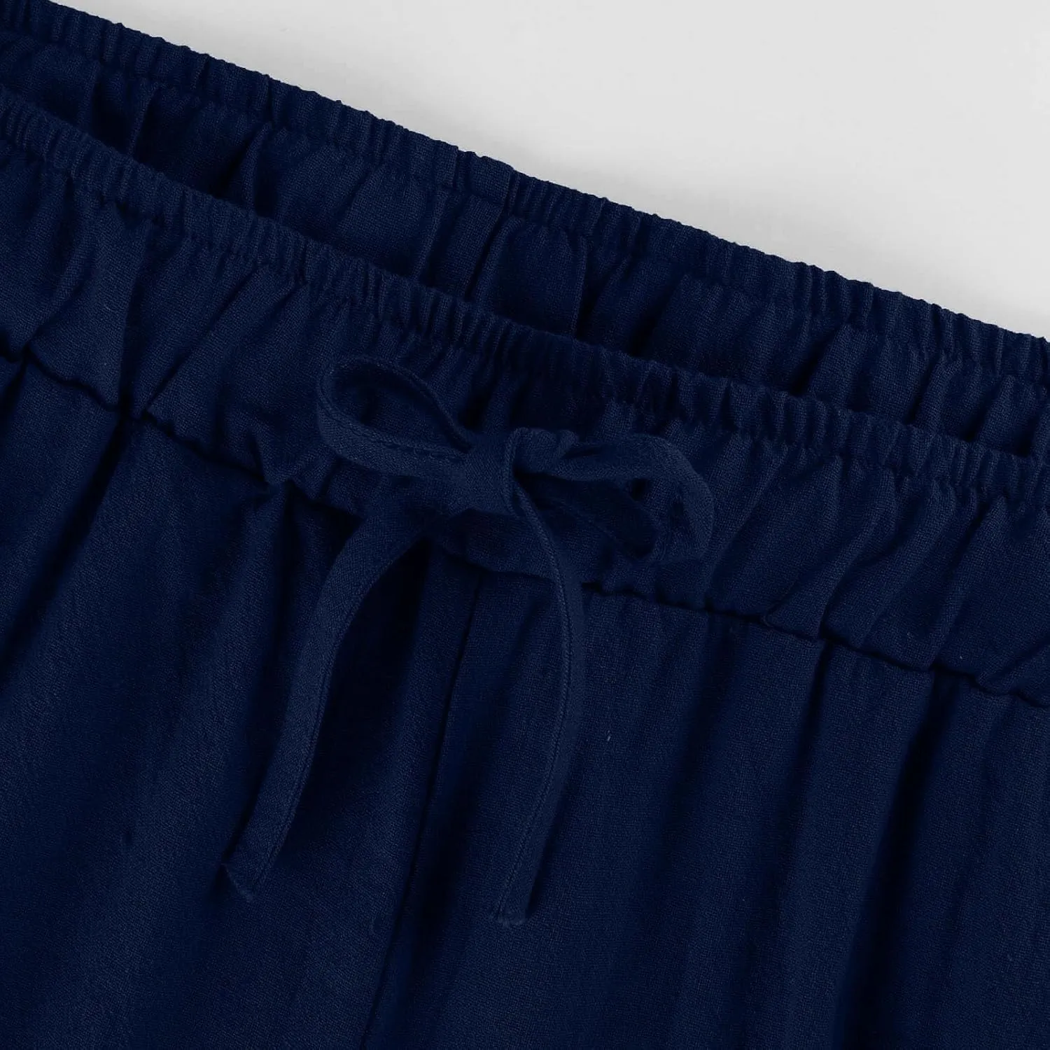 GOFULY Pants for Women Trendy Straight Wide Leg High Waisted Pants Elastic Waist Drawstring Sumemr Soft Trousers with Pockets