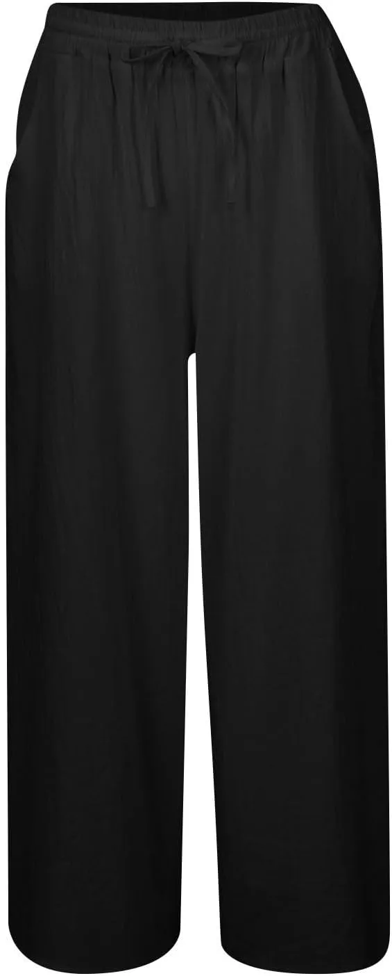 GOFULY Womens Lounge Pants 2025 Elastic Waist Drawstring Sumemr High Waisted Pants Straight Wide Leg with Pockets Trousers