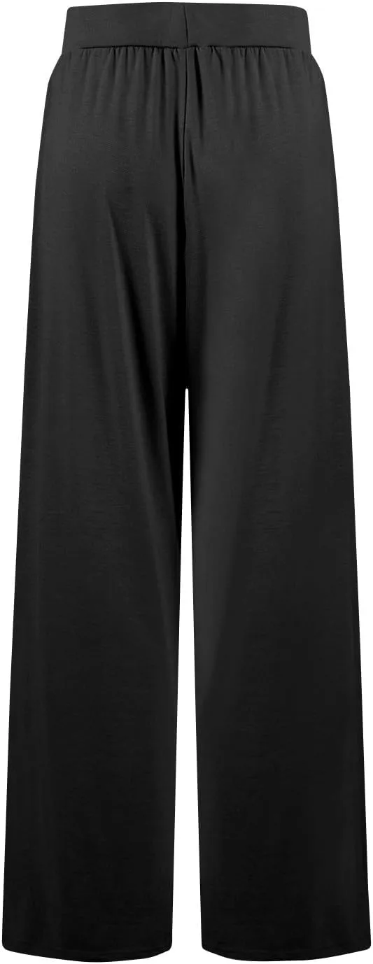 GOFULY Women's Pants Straight Wide Leg High Waisted Palazzo Pants Elastic Waist Drawstring Sumemr 2025 Trousers with Pockets