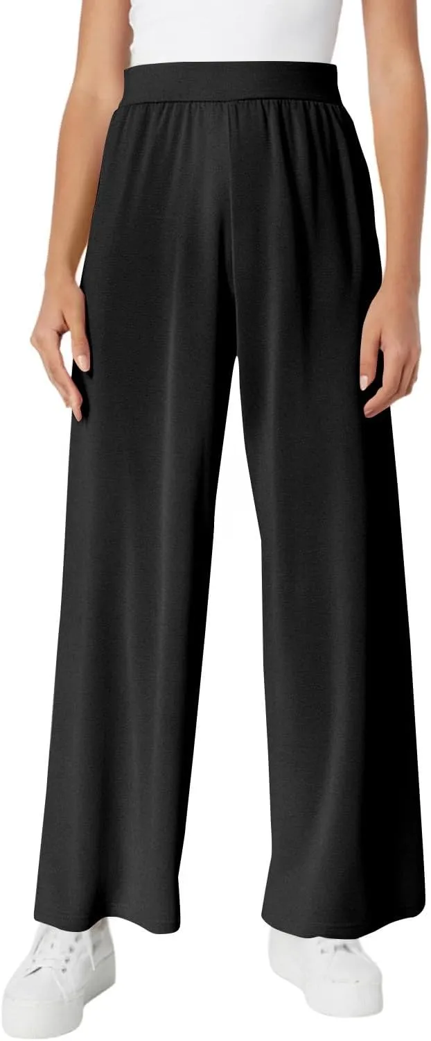 GOFULY Women's Pants Straight Wide Leg High Waisted Palazzo Pants Elastic Waist Drawstring Sumemr 2025 Trousers with Pockets