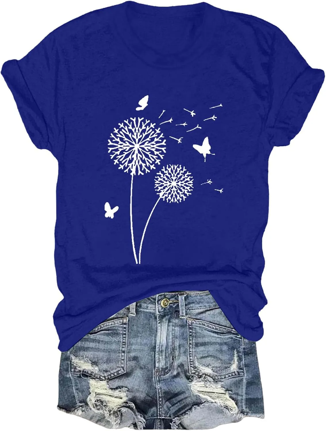 GOKKILRW Womens Summer T Shirts Short Sleeve Crewneck Graphic Tee Shirts Loose Casual Dressy Blouses Ladies Fashion Clothes