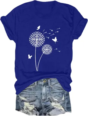 GOKKILRW Womens Summer T Shirts Short Sleeve Crewneck Graphic Tee Shirts Loose Casual Dressy Blouses Ladies Fashion Clothes