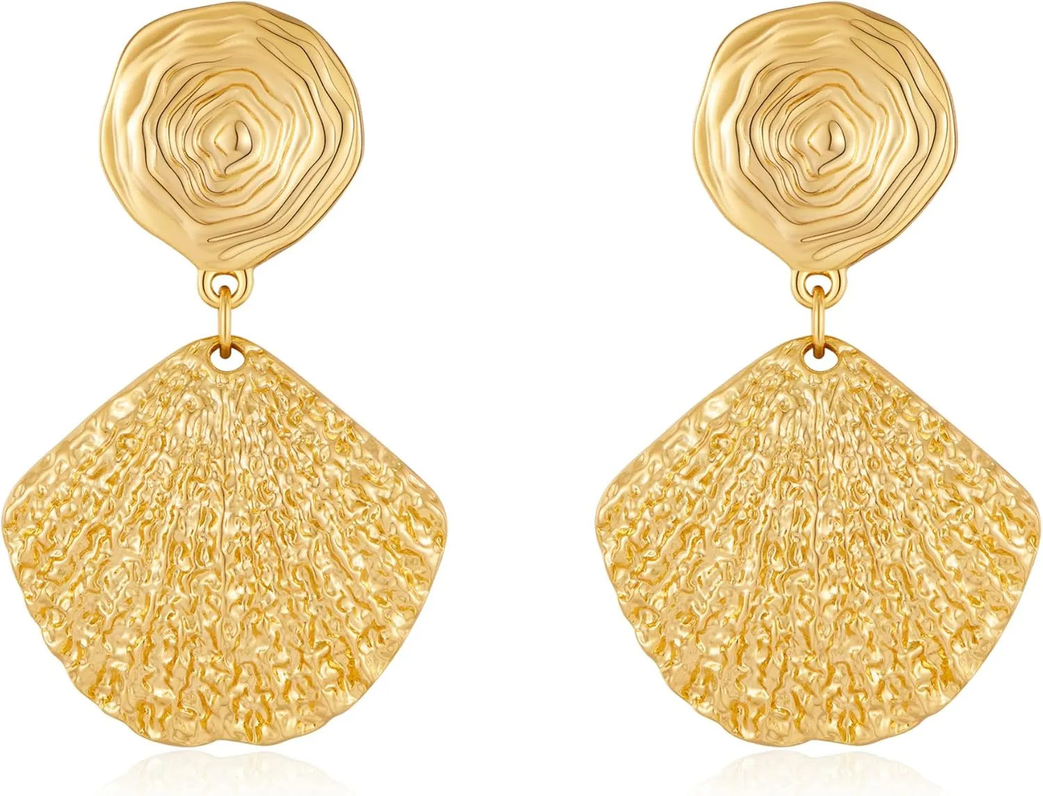 Gold Seashell Dangle Earrings for Women Shell Drop Dangle Earrings Boho Beach Earrings Summer Ocean Jewelry for Vacation