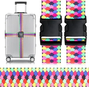 Gutsdoor Colorful 2 Pack Luggage Straps for Suitcases Travel Belt Connector Holds Suitcase Add a Bag Premium Accessories Unique Adjustable Strap