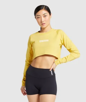 Gymshark Training Cropped Sweater - Yellow