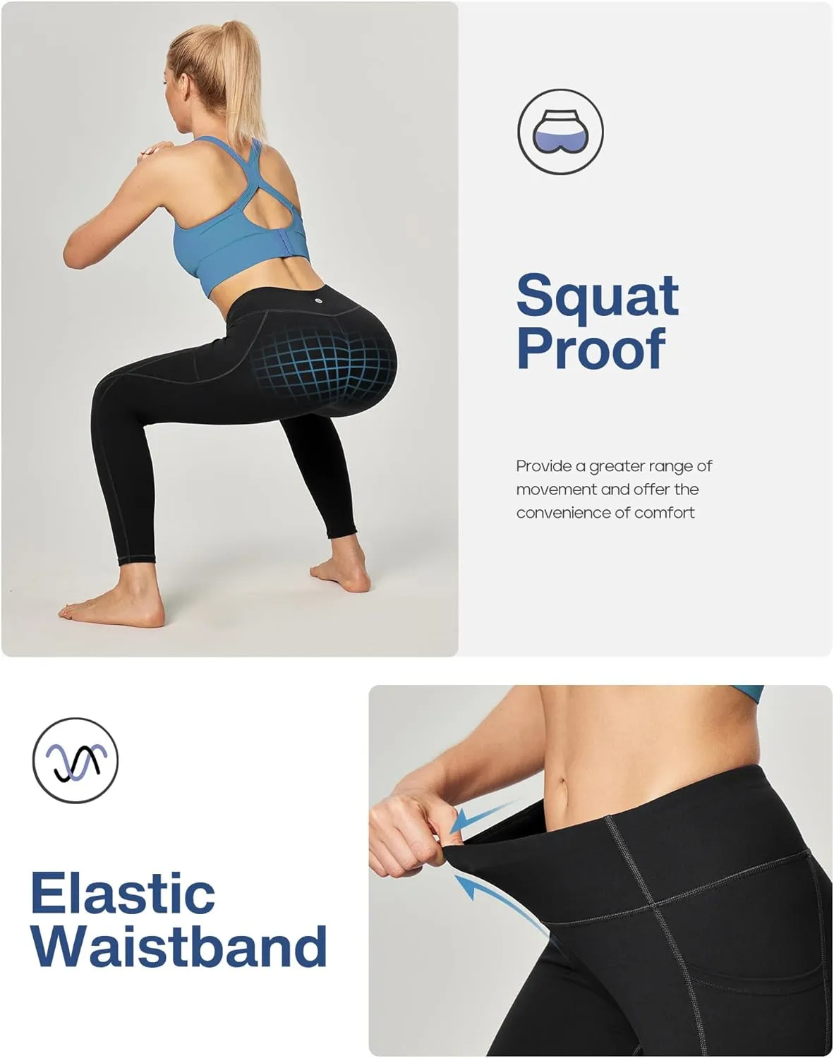 Heathyoga Women's Yoga Pants Leggings with Pockets for Women High Waist Yoga Pants with Pockets Workout Leggings Tights