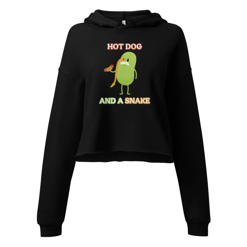 Hot Dog and a Snake (Mishap) - Women's Cropped Hoodie