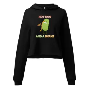 Hot Dog and a Snake (Mishap) - Women's Cropped Hoodie