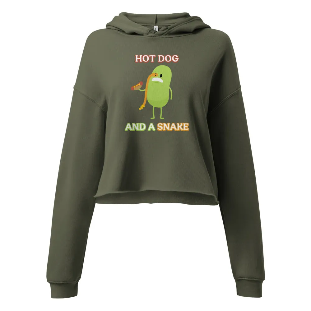 Hot Dog and a Snake (Mishap) - Women's Cropped Hoodie